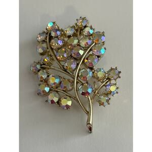 Vintage Coro Aurora Borealis Brooch Signed
